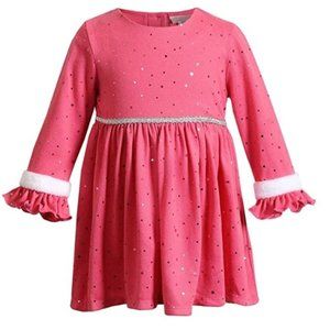 Youngland Baby Toddler Girl Knit Ruffled Party Dress - Fuchsia Size 2T NWT